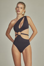 Laden Sie das Bild in den Galerie-Viewer, Model Front: Empress One-Piece Ariel Body Black