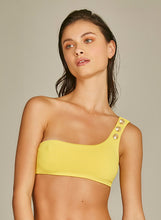 Laden Sie das Bild in den Galerie-Viewer, Model Front: Empress Top Top Biquini Nautique Amarelo Margarida